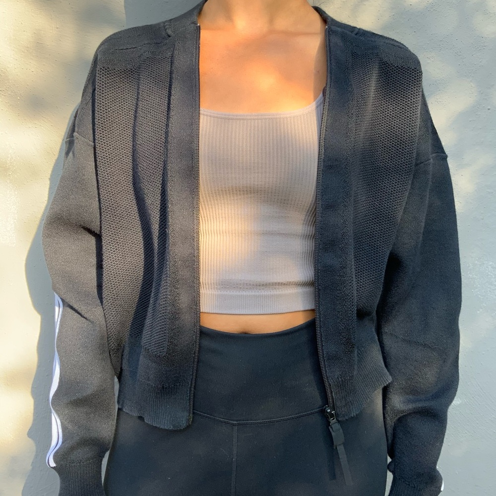 Adidas black knit jacket